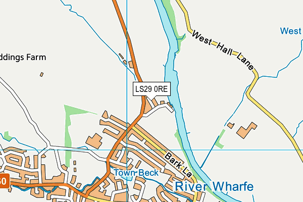 LS29 0RE map - OS VectorMap District (Ordnance Survey)