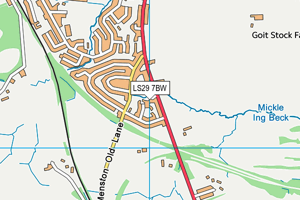 LS29 7BW map - OS VectorMap District (Ordnance Survey)