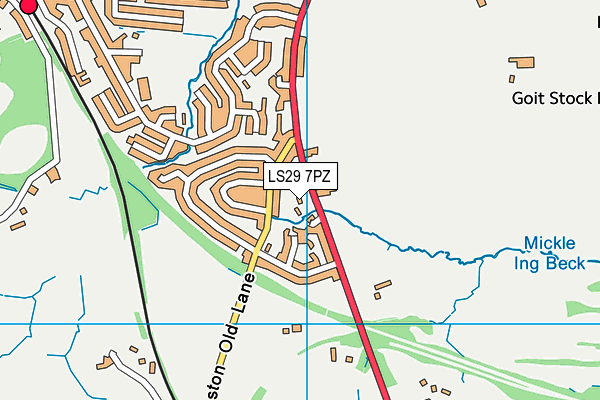 LS29 7PZ map - OS VectorMap District (Ordnance Survey)