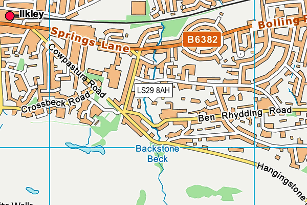LS29 8AH map - OS VectorMap District (Ordnance Survey)