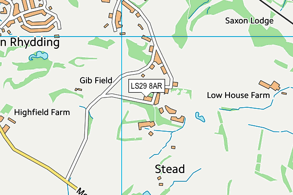 LS29 8AR map - OS VectorMap District (Ordnance Survey)