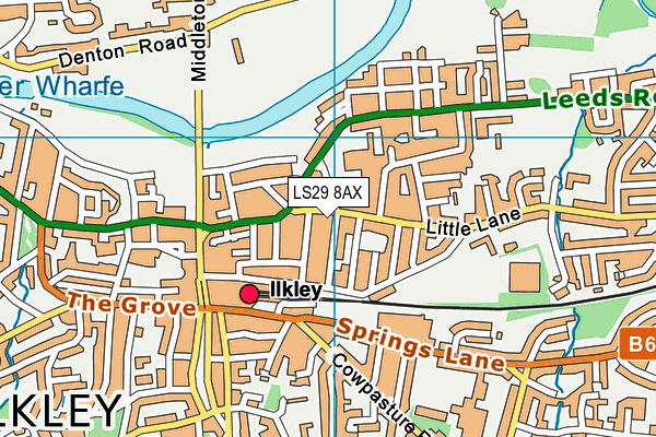 LS29 8AX map - OS VectorMap District (Ordnance Survey)