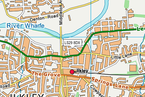 LS29 8DX map - OS VectorMap District (Ordnance Survey)