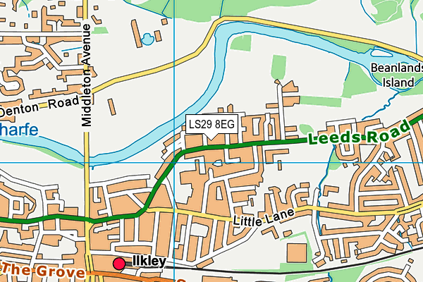 LS29 8EG map - OS VectorMap District (Ordnance Survey)