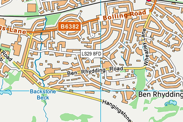 LS29 8FD map - OS VectorMap District (Ordnance Survey)