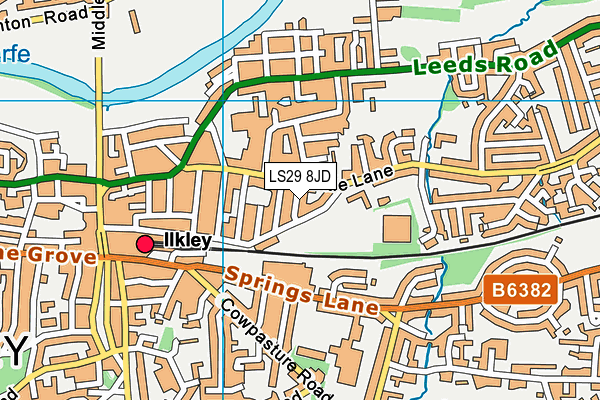 LS29 8JD map - OS VectorMap District (Ordnance Survey)