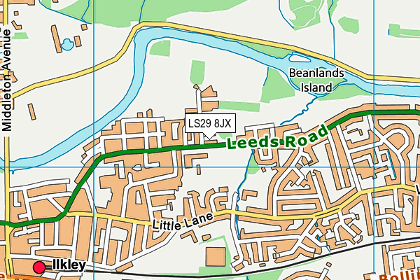 LS29 8JX map - OS VectorMap District (Ordnance Survey)