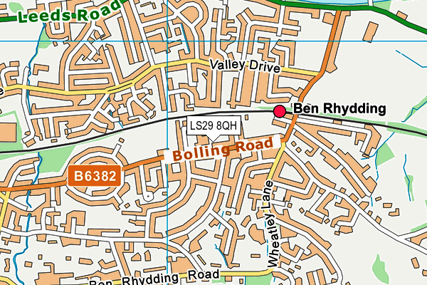 Ben Rhydding Primary School map (LS29 8QH) - OS VectorMap District (Ordnance Survey)
