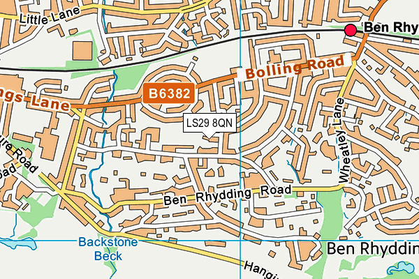LS29 8QN map - OS VectorMap District (Ordnance Survey)
