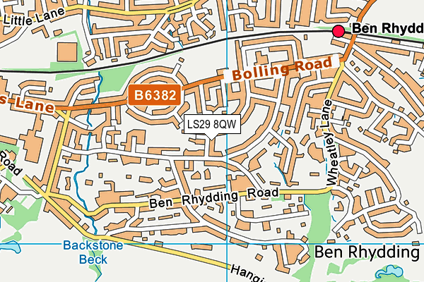 LS29 8QW map - OS VectorMap District (Ordnance Survey)