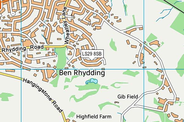 Ben Rhydding Golf Club map (LS29 8SB) - OS VectorMap District (Ordnance Survey)