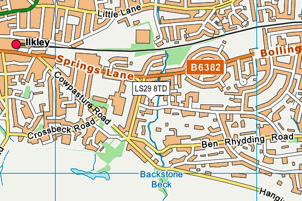 LS29 8TD map - OS VectorMap District (Ordnance Survey)