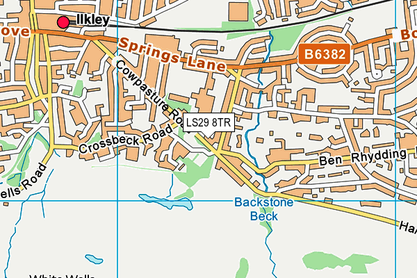 Ilkley Grammar School map (LS29 8TR) - OS VectorMap District (Ordnance Survey)