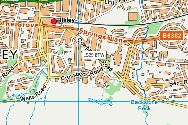 LS29 8TW map - OS VectorMap District (Ordnance Survey)