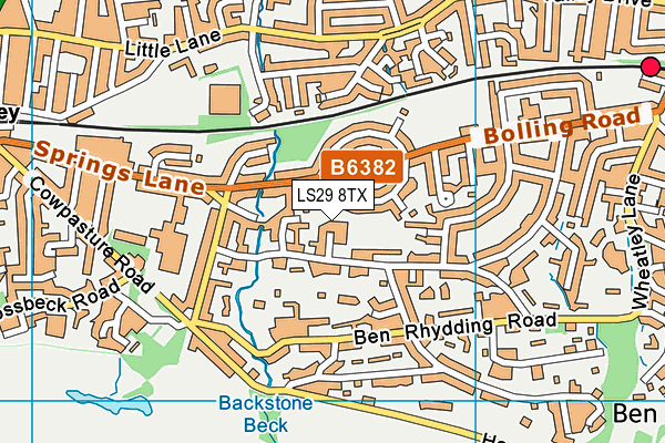 LS29 8TX map - OS VectorMap District (Ordnance Survey)