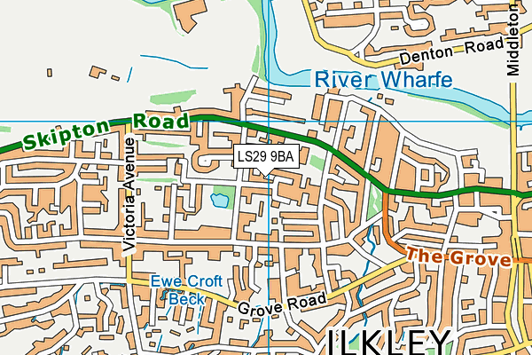 LS29 9BA map - OS VectorMap District (Ordnance Survey)