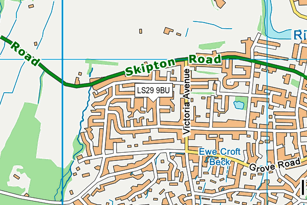 LS29 9BU map - OS VectorMap District (Ordnance Survey)