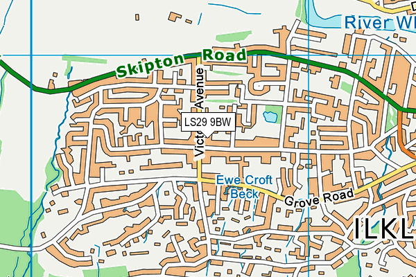 LS29 9BW map - OS VectorMap District (Ordnance Survey)