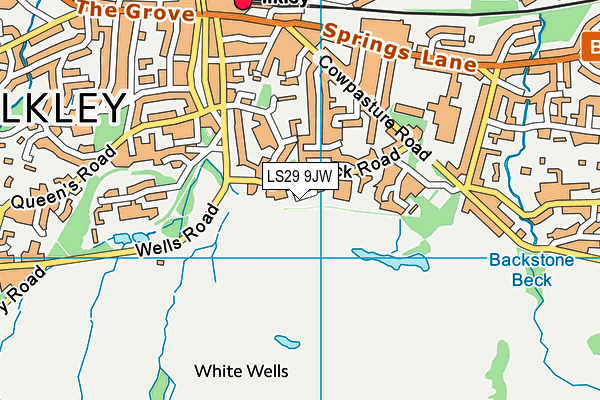 LS29 9JW map - OS VectorMap District (Ordnance Survey)