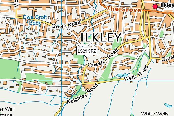 LS29 9PZ map - OS VectorMap District (Ordnance Survey)