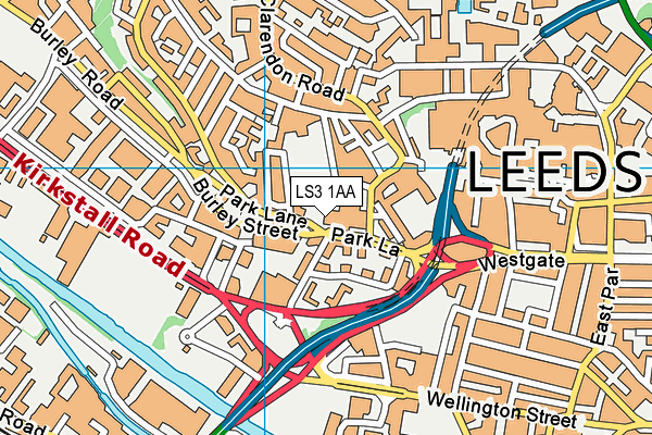 Leeds City College (Park Lane Campus) map (LS3 1AA) - OS VectorMap District (Ordnance Survey)