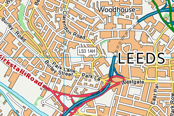 LS3 1AH map - OS VectorMap District (Ordnance Survey)
