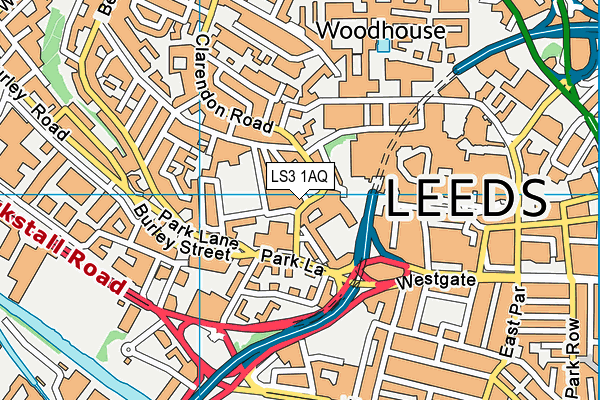 LS3 1AQ map - OS VectorMap District (Ordnance Survey)