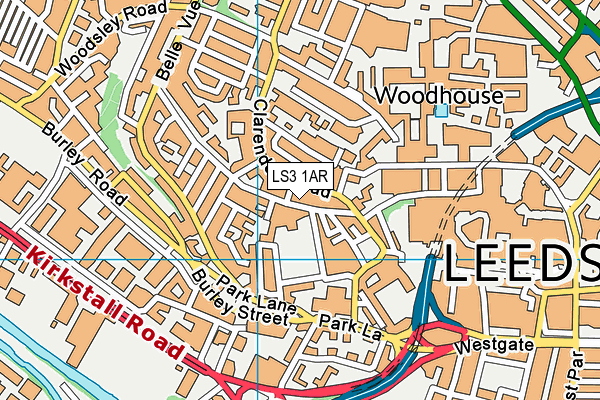 LS3 1AR map - OS VectorMap District (Ordnance Survey)