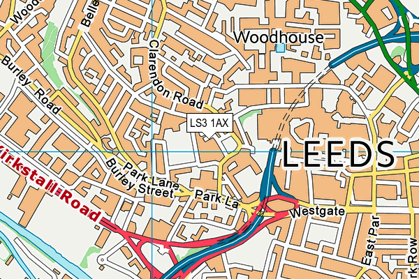 LS3 1AX map - OS VectorMap District (Ordnance Survey)
