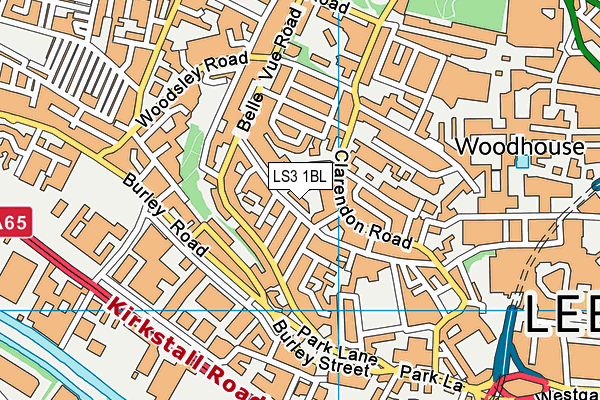 LS3 1BL map - OS VectorMap District (Ordnance Survey)