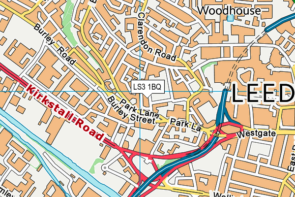 LS3 1BQ map - OS VectorMap District (Ordnance Survey)