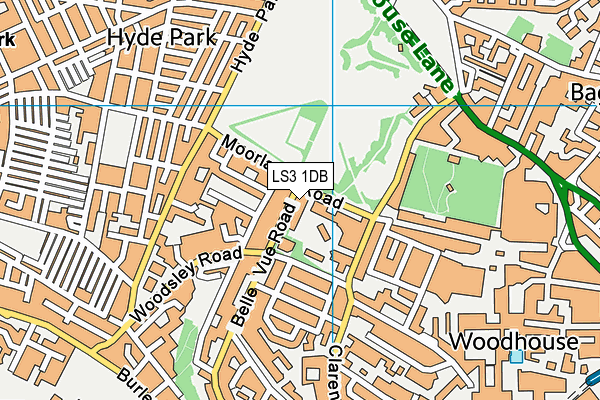 LS3 1DB map - OS VectorMap District (Ordnance Survey)