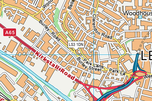 LS3 1DN map - OS VectorMap District (Ordnance Survey)