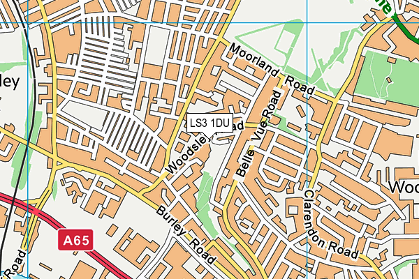 LS3 1DU map - OS VectorMap District (Ordnance Survey)