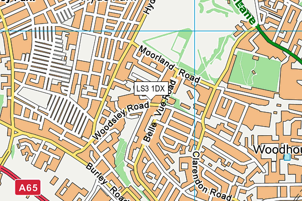 LS3 1DX map - OS VectorMap District (Ordnance Survey)