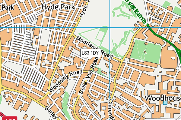 LS3 1DY map - OS VectorMap District (Ordnance Survey)