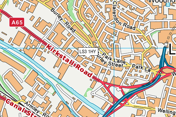 LS3 1HY map - OS VectorMap District (Ordnance Survey)