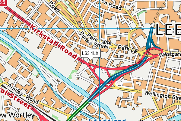 LS3 1LX map - OS VectorMap District (Ordnance Survey)