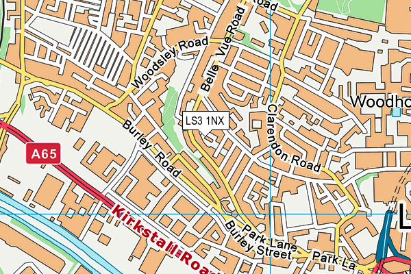 LS3 1NX map - OS VectorMap District (Ordnance Survey)