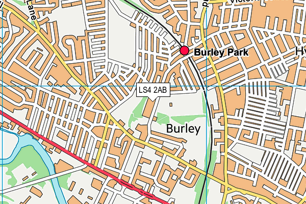 LS4 2AB map - OS VectorMap District (Ordnance Survey)