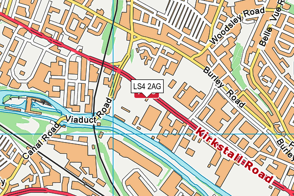 LS4 2AG map - OS VectorMap District (Ordnance Survey)