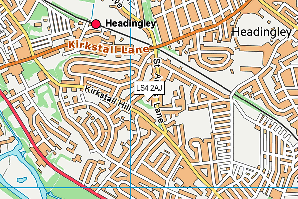 LS4 2AJ map - OS VectorMap District (Ordnance Survey)