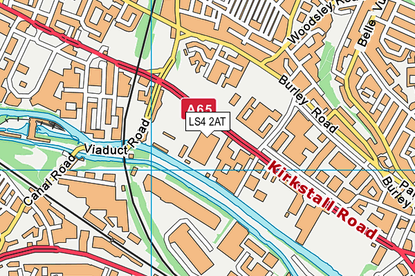 LS4 2AT map - OS VectorMap District (Ordnance Survey)