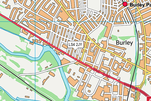 LS4 2JY map - OS VectorMap District (Ordnance Survey)