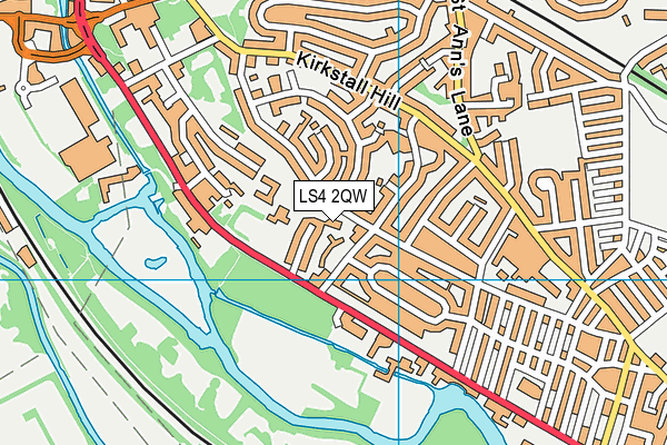 LS4 2QW map - OS VectorMap District (Ordnance Survey)