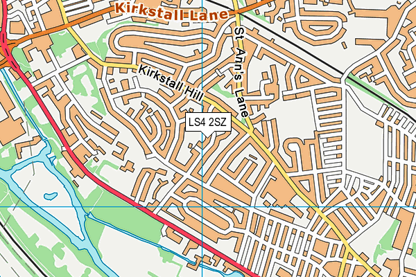 LS4 2SZ map - OS VectorMap District (Ordnance Survey)