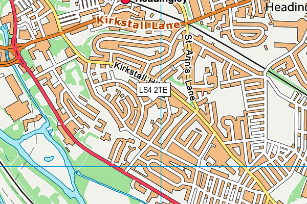 LS4 2TE map - OS VectorMap District (Ordnance Survey)