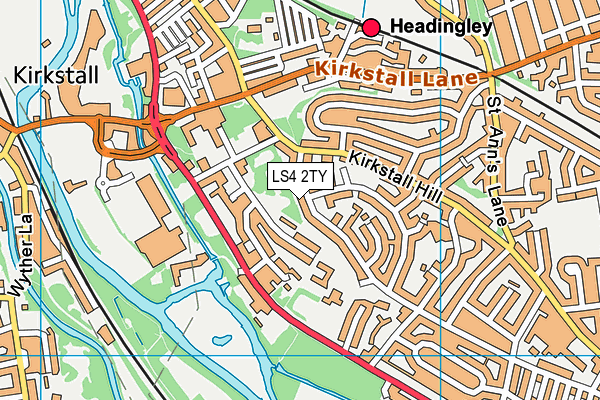 LS4 2TY map - OS VectorMap District (Ordnance Survey)