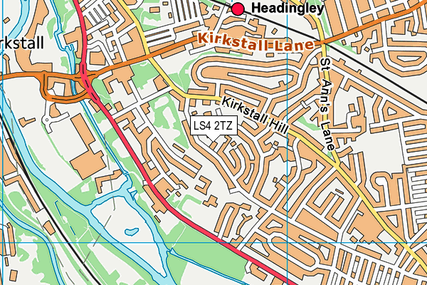 LS4 2TZ map - OS VectorMap District (Ordnance Survey)
