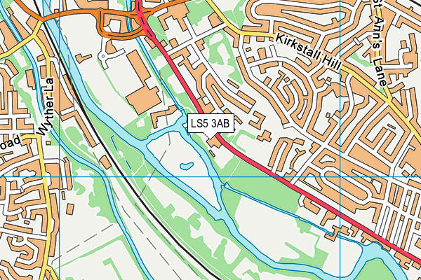 LS5 3AB map - OS VectorMap District (Ordnance Survey)